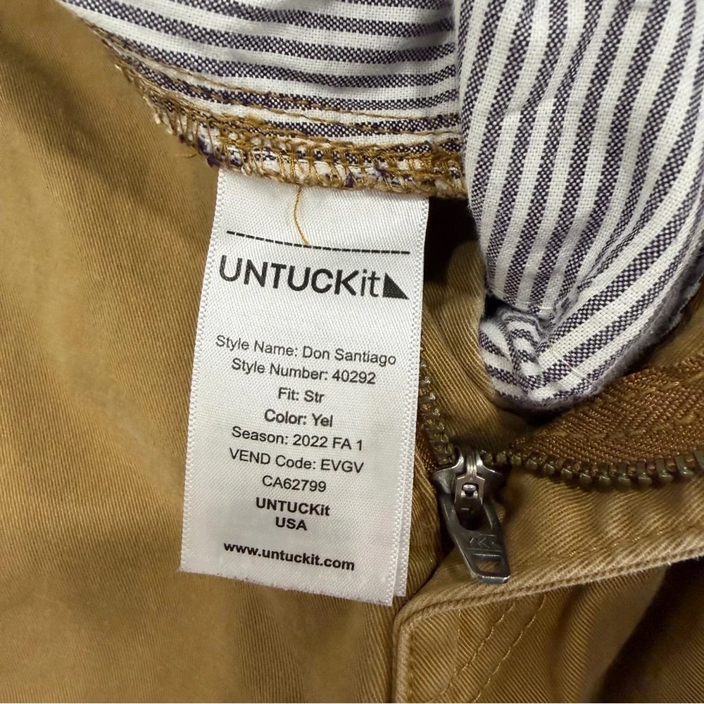 Untuckit Men’s Don Santiago Straight Leg 5 Pocket Pant Khaki 34x32